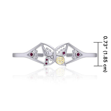 Butterfly Steampunk Silver and Gold Accent MBA149 - Jewelry